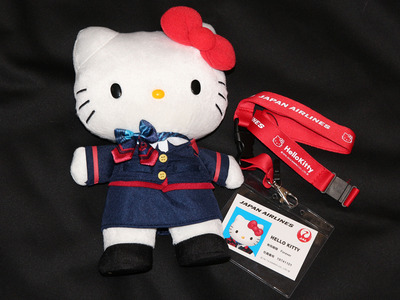JAL機内販売限定 CAハローキティちゃんのぬいぐるみ 2014年1月