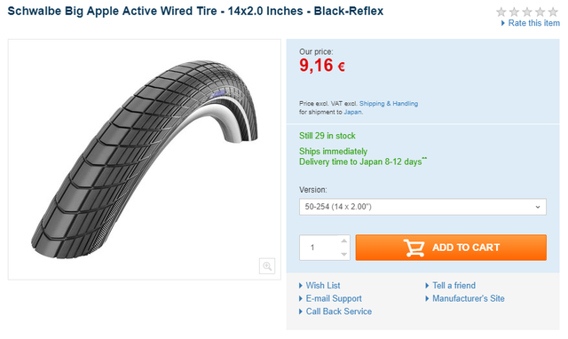 Schwalbe Big Apple Active Wired Tire 14x2 0 Inches
