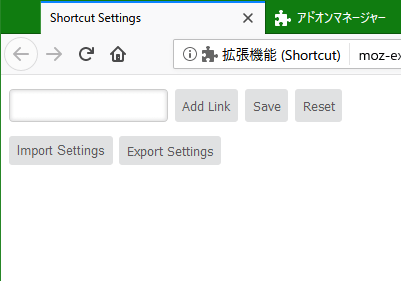 キーボードショートカットで指定したサイトを開く「Shortcut」2
