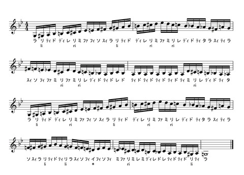 半音階を歌うための練習曲(変ロ均)000