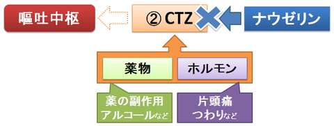 CTZを介した吐き気とナウゼリン2~薬の副作用やつわり
