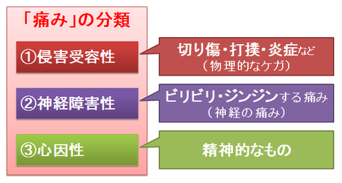 痛みの分類~原因により3つに分類される