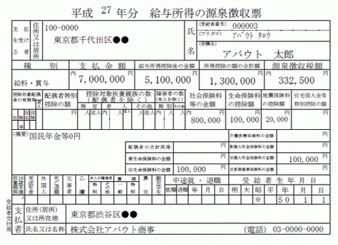 源泉徴収票
