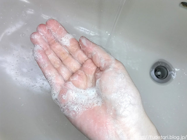 紙せっけんで手を洗う2