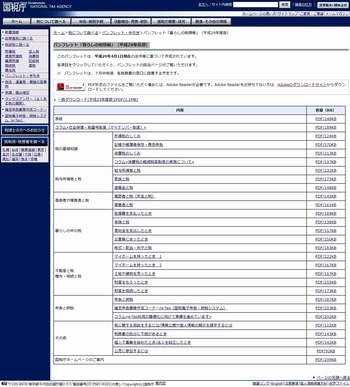 「暮らしの税情報」(平成29年度版)国税庁