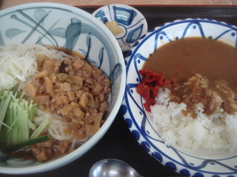 ねぎどん 冷し辛味噌肉うどん ミニカレー