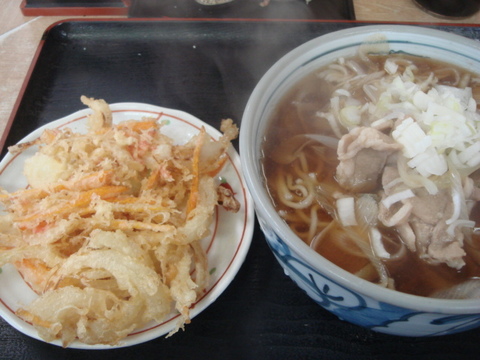 ねぎどん ねぎ肉細うどん かきあげ天