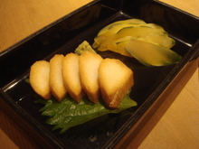 青パパイヤと山芋醤油漬け
