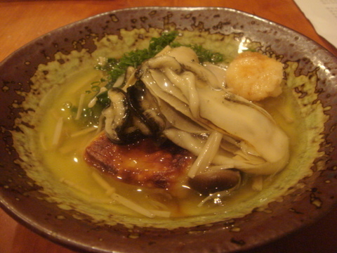 濱いち 牡蠣と生麩の餡かけ