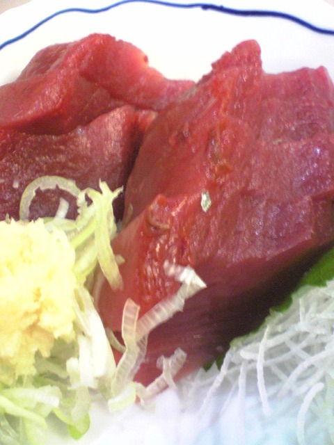 水口食堂:⑧かつお刺800円拡大100904