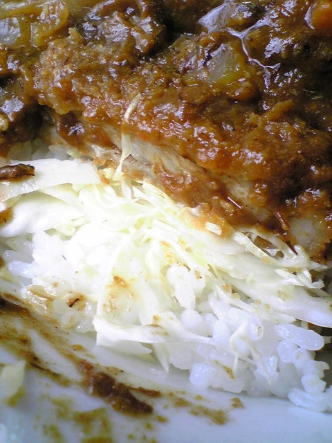 おそば桝屋:?カツとご飯の間のキャベツ100715