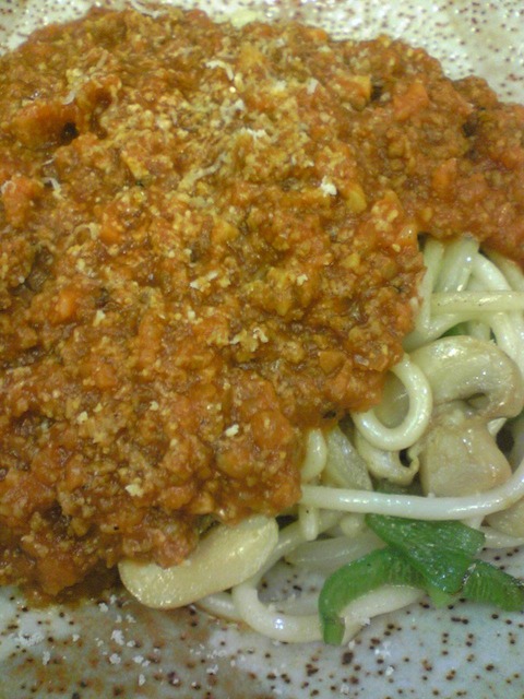 水口食堂:⑬ミートソーススパゲティー700円拡大100904