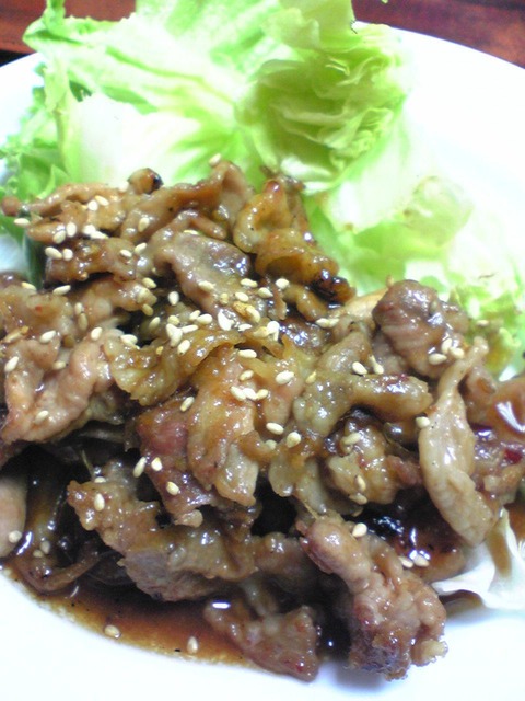金波食堂:③ポーク生姜焼き拡大100914