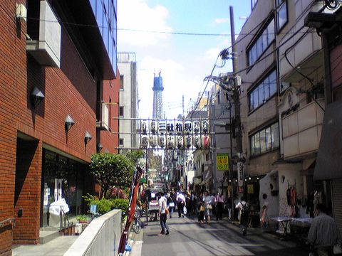 100515三社祭浅草公会堂横から見たスカイツリー②