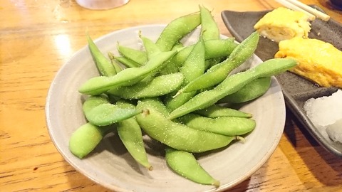 奈可川:⑤生ビールセット900枝豆180720