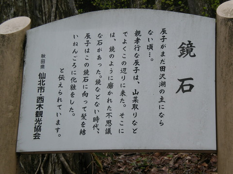 鏡石の案内板
