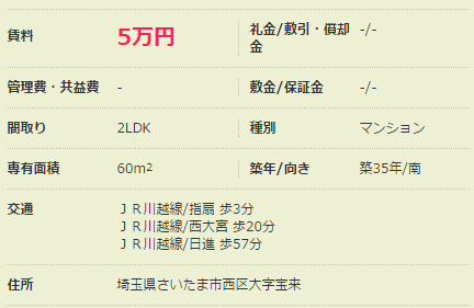 5万円台の賃貸ファミリーマンション
