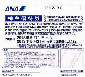 全日空(ANA)の株主優待