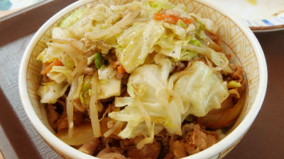 すき屋の野菜炒め丼