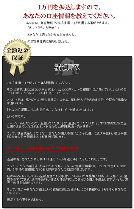 横綱FX返金保障