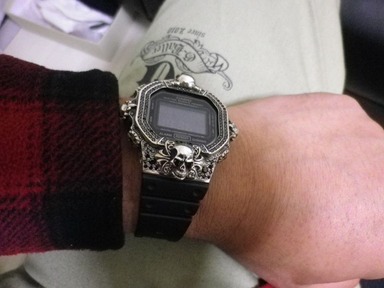☆クロムハーツ仕様 シルバー925☆ G-Shockカスタム G-SHOCKカスタム クロムスカルカスタム フルコンプリート G-BALLER