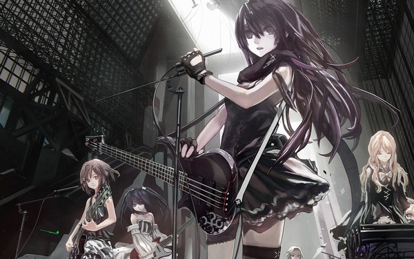 Anime-girls-crowd-music-band-guitar-microphone-1800x2880