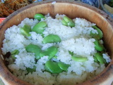 今日の主役の「空豆ご飯」