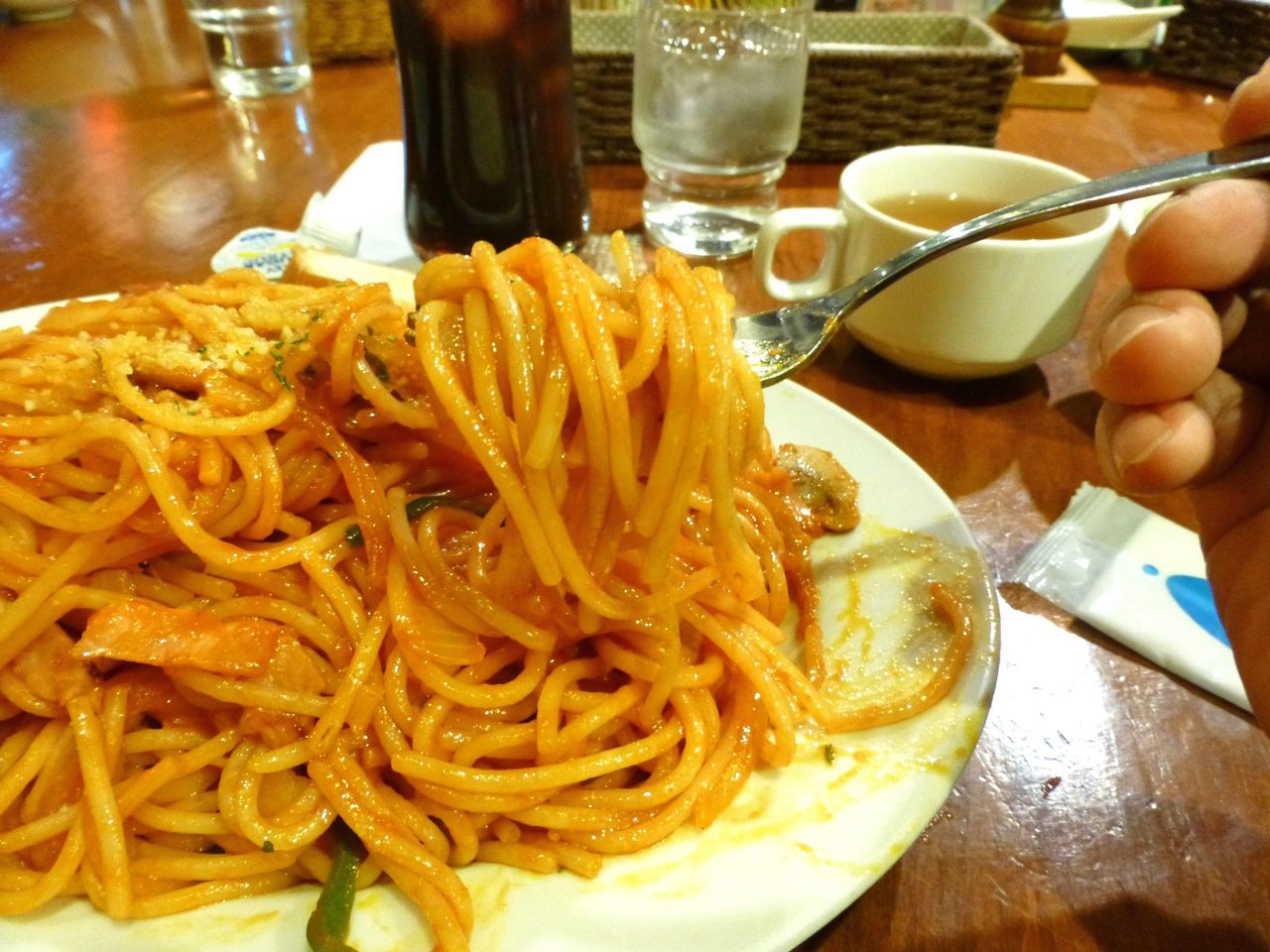 中太のパスタは、アルデンテの茹で加減!