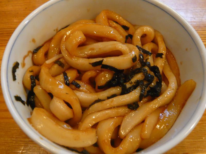 「伊勢うどん」をかきまぜると、こんな感じ