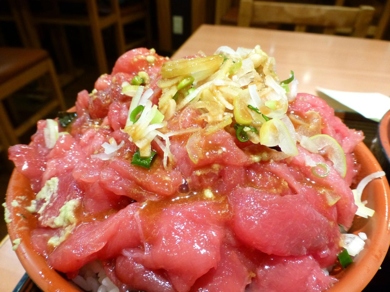 ワサビ醤油をまわしがけして、いただきます!