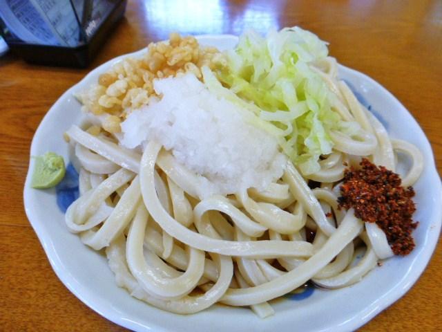 柳原うどんの冷やしたぬきうどん大盛450円