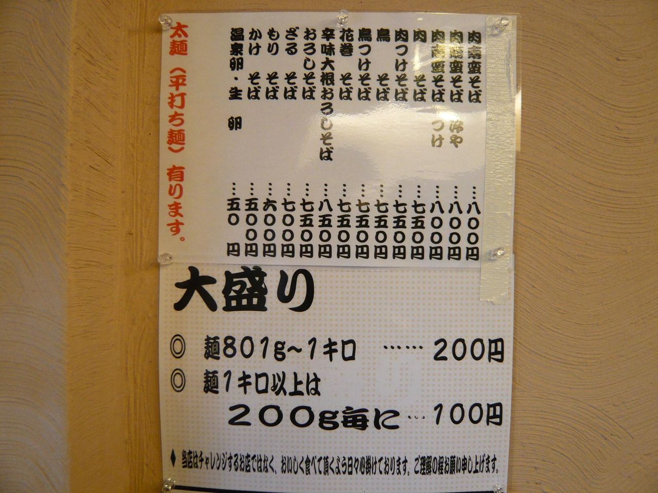 メニュー(21年11月現在)