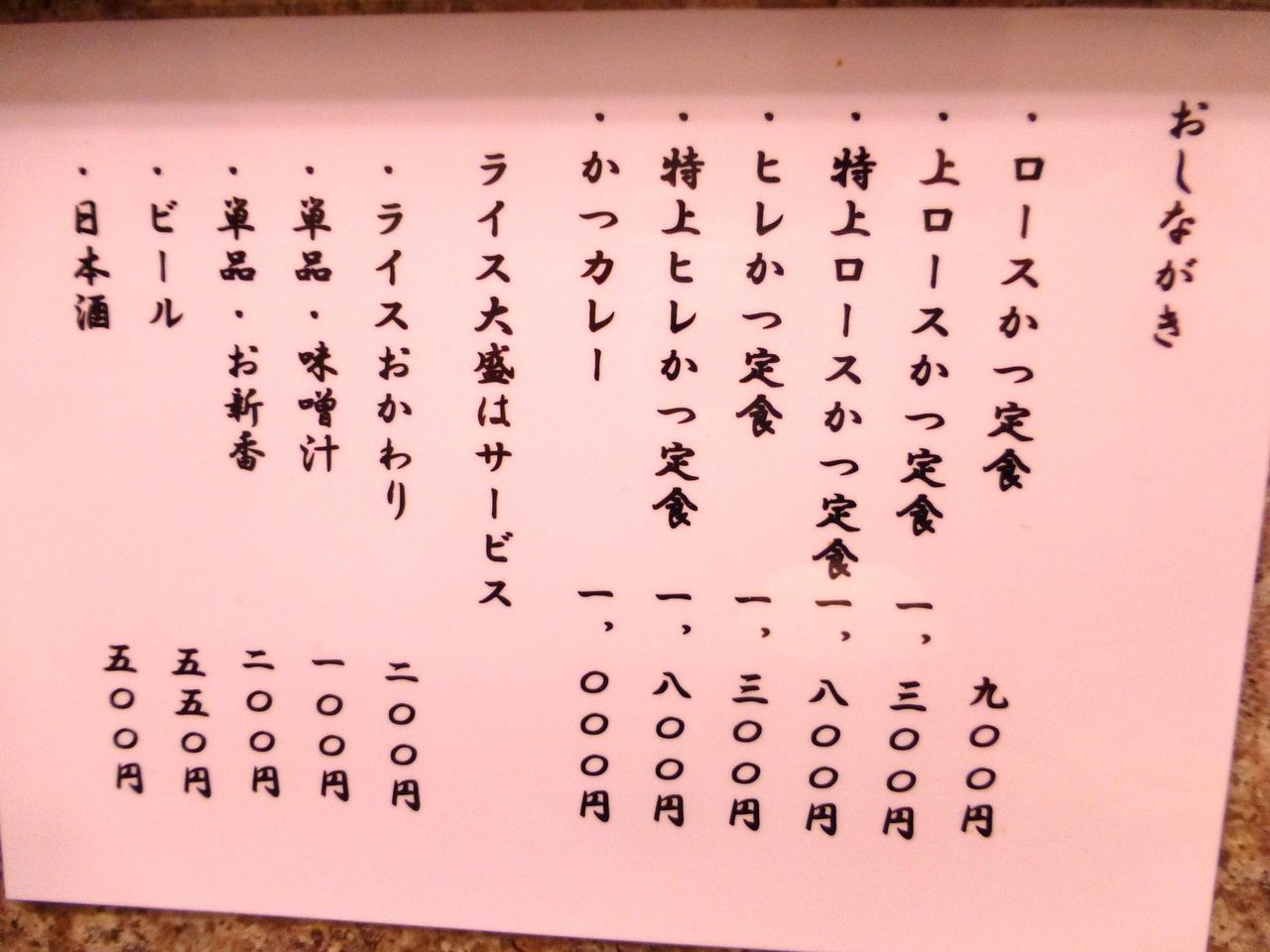 メニュー(25年3月現在)