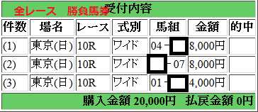 170528東京優駿 全レース 購入馬券