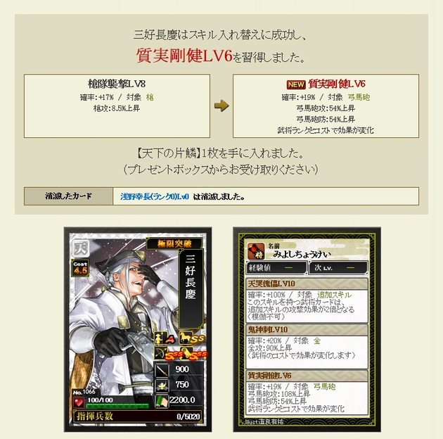 三好長慶スキル合成成功