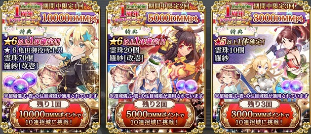 Android版1周年記念キャンペーンガチャ