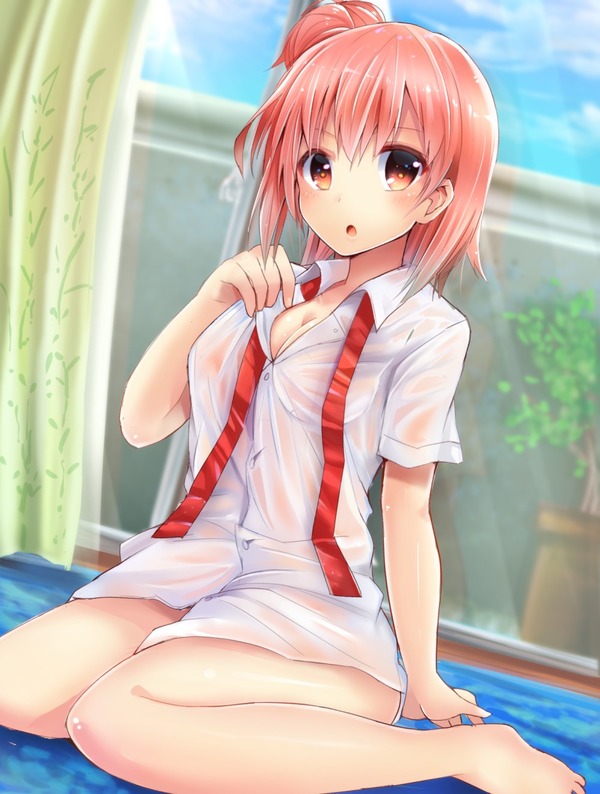 濡れて透け透けになった服からいろいろえっちな部分が見えてるエロ画像
