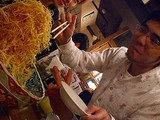 歓迎会!でかいサラダに感激!