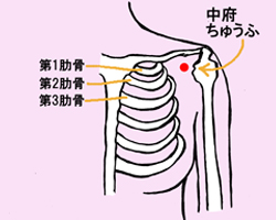バストアップ ツボ 中府 ちゅうふ