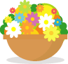 花かごに花