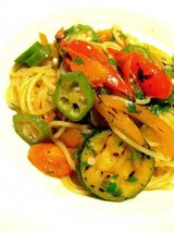 グリル野菜のパスタ