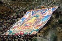 The large portrait of Buddha in Drepung