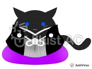 イラストAC「黒猫紋付」