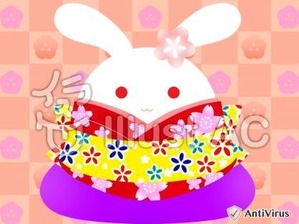 イラストAC「うさぎ(着物)」