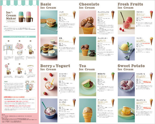 付属の専用レシピ