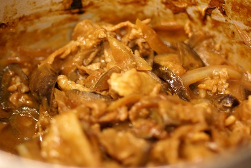 豚肉となすの味噌丼