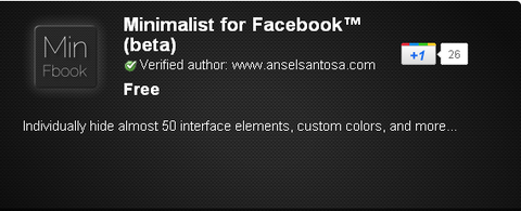 Chromeエクステンション/Minimalist for Facebook- (beta) - Chrome Web Store