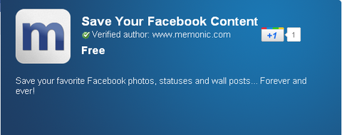 Save Your Facebook Content - Chrome Web Store