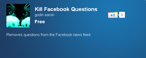 Kill Facebook Questions - Chrome Web Store