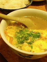 肉の大月 玉子スープ(400円)ごはん中(250円)